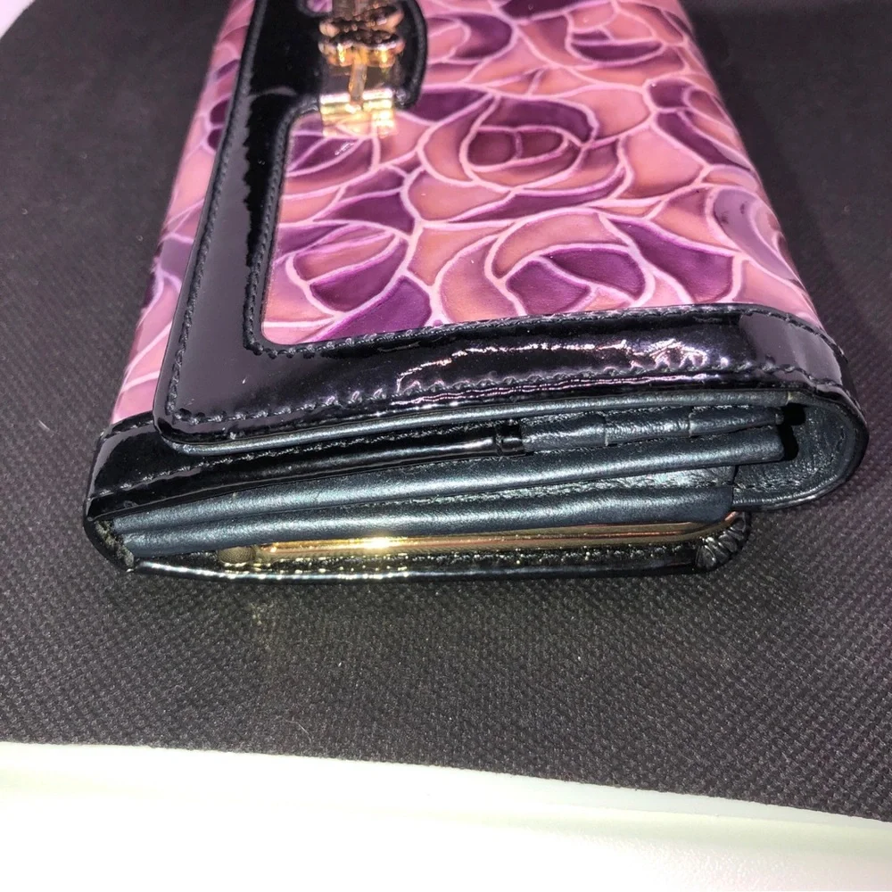Anna Sui Dolce purple embossed kiss lock wallet